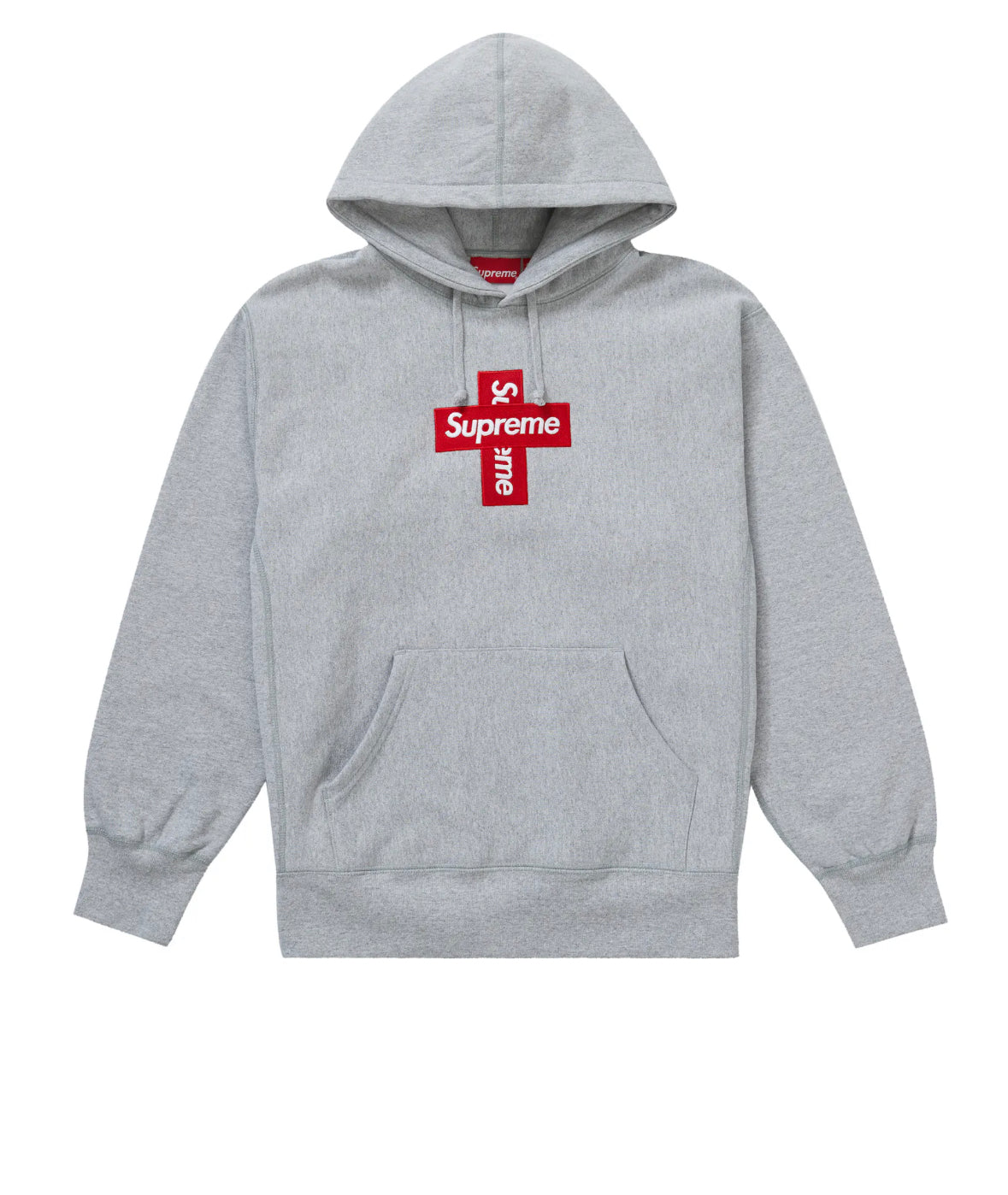 Supreme Cross Box Logo Hooded Sweatshirt Heather Grey