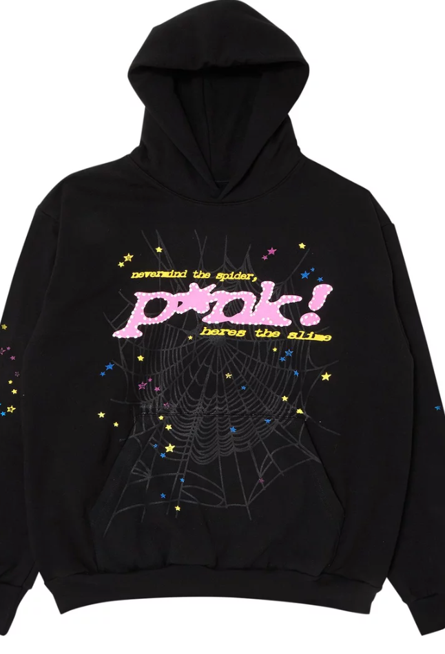 Sp5der P*nk Hoodie 'Black' – The Lux NY