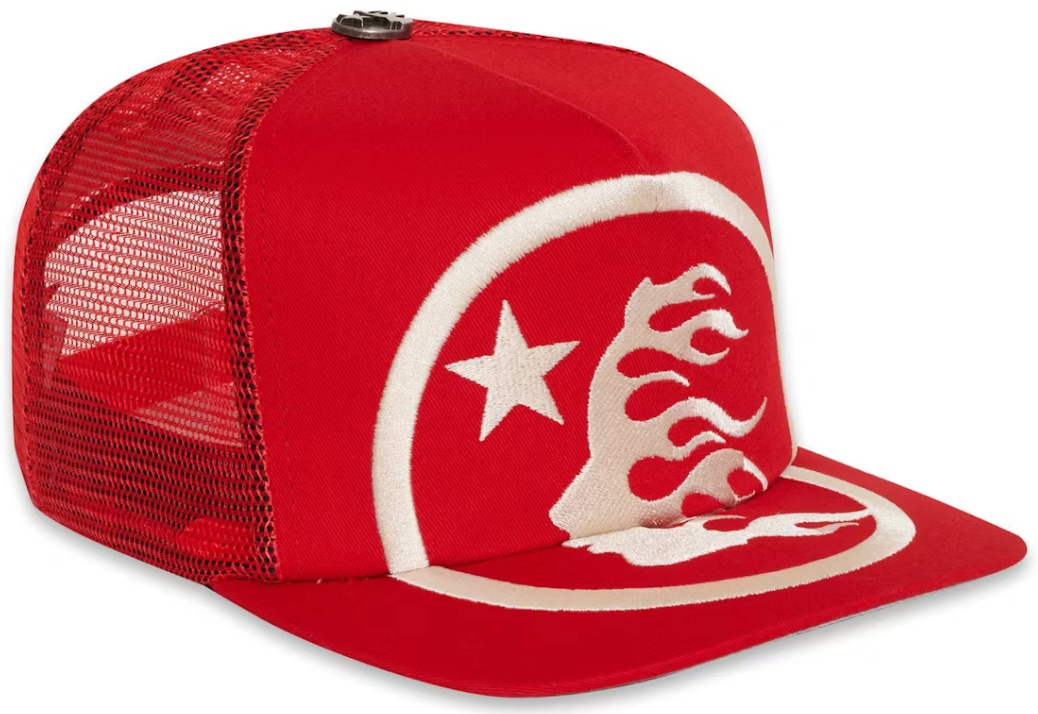 Hellstar Big Logo Trucker Snapback Hat Red