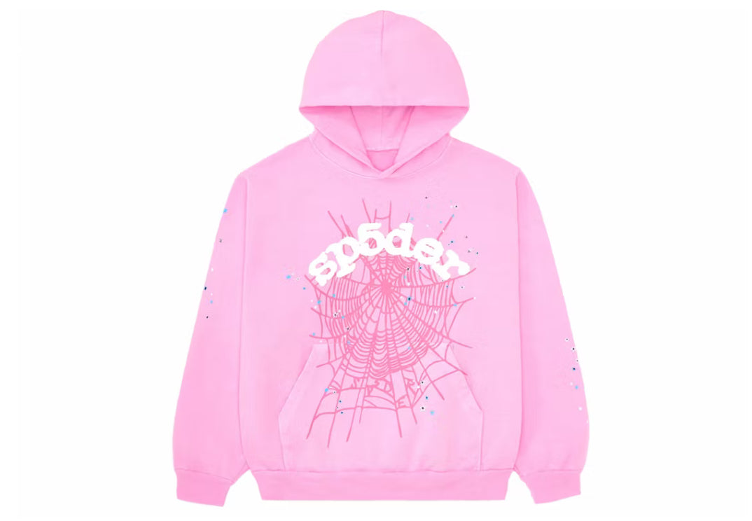 Sp5der OG Web Hoodie Pink