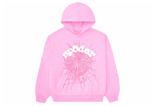 Sp5der OG Web Hoodie Pink