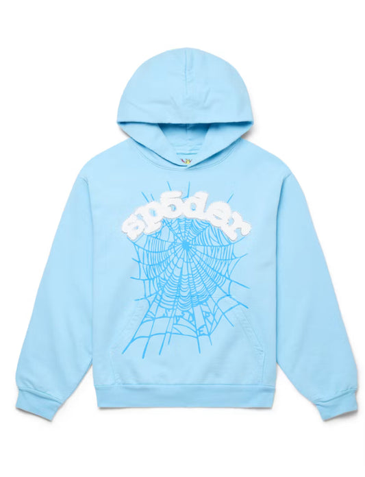 Sp5der Web Hoodie Sky Blue