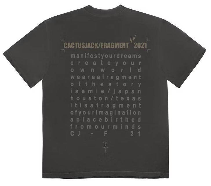 Travis Scott Cactus Jack For Fragment Create T-shirt Washed Black