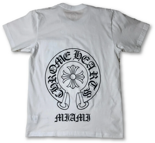 CHROME HEARTS WHITE HORSESHOE MIAMI EXCLUSIVE TEE