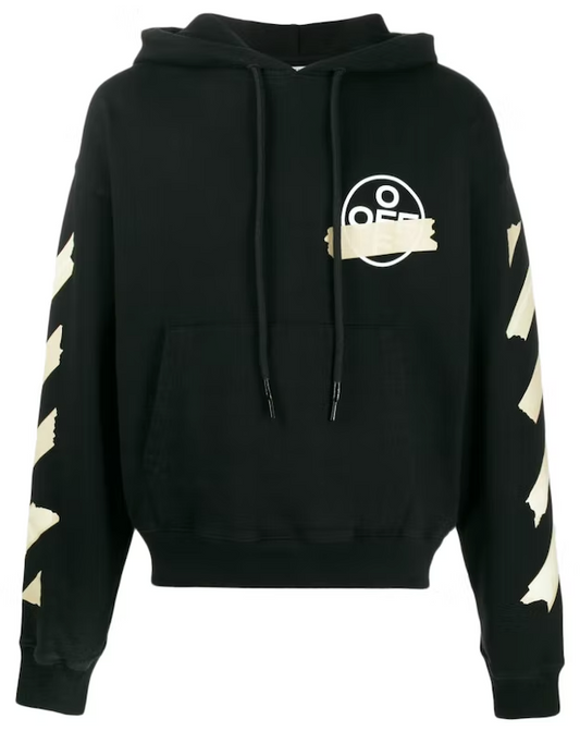 OFF-WHITE Tape Diag Arrows Hoodie Black/Beige