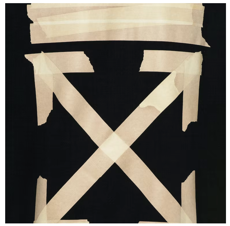 OFF-WHITE Tape Diag Arrows Hoodie Black/Beige