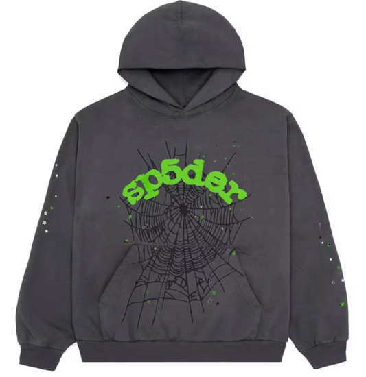 Sp5der Wait Web Hoodie Slate Grey