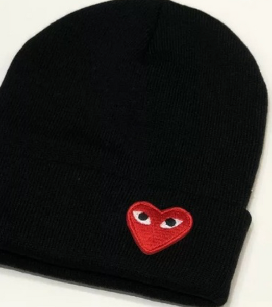 Commes Des Garcon Black Heart Beanie