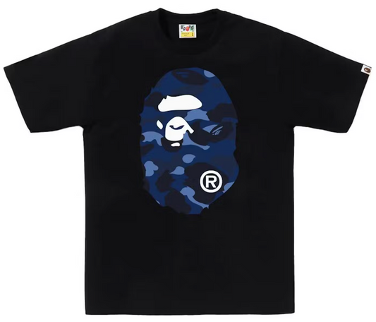 BAPE Color Camo Big Ape Head Tee Black/Navy