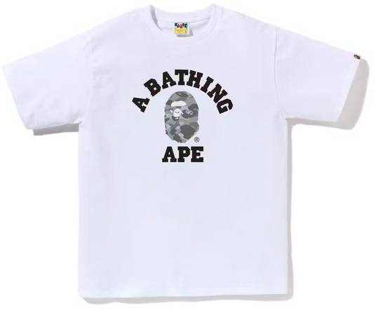 BAPE Honeycomb Camo College Tee White/Grey