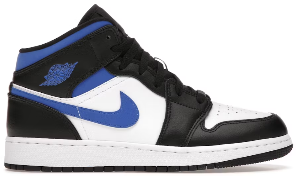 Jordan 1 Mid White Black Racer Blue (GS)