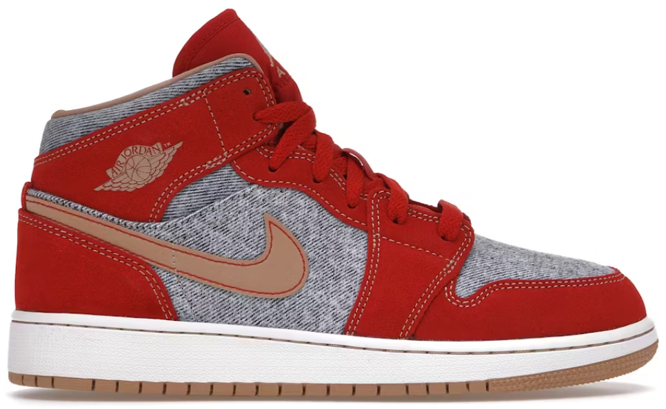 Jordan 1 Mid Denim Red (GS)