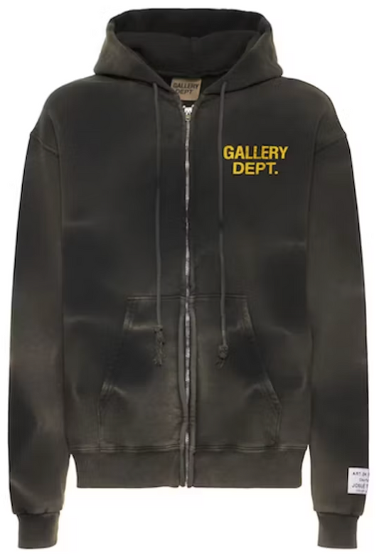 Gallery Dept. Vintage Tie-Dye Full Zip Hoodie Black/Yellow