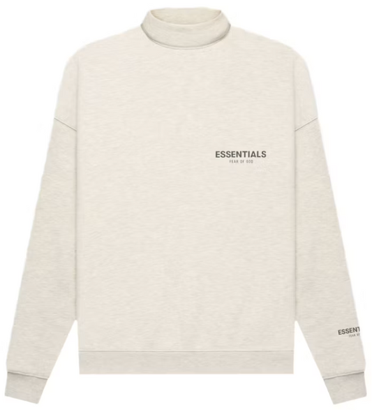 Fear of God Essentials Core Collection Pullover Mockneck Light Heather Oatmeal