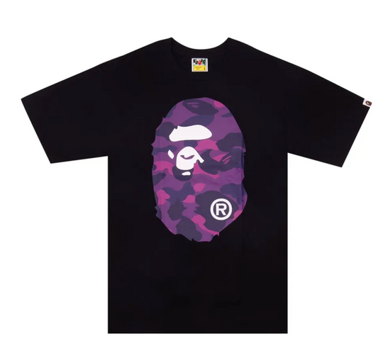 Bape Big Head Purple Black Tee