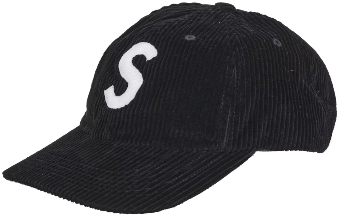 Supreme Corduroy S Logo 6-Panel (FW24) Black