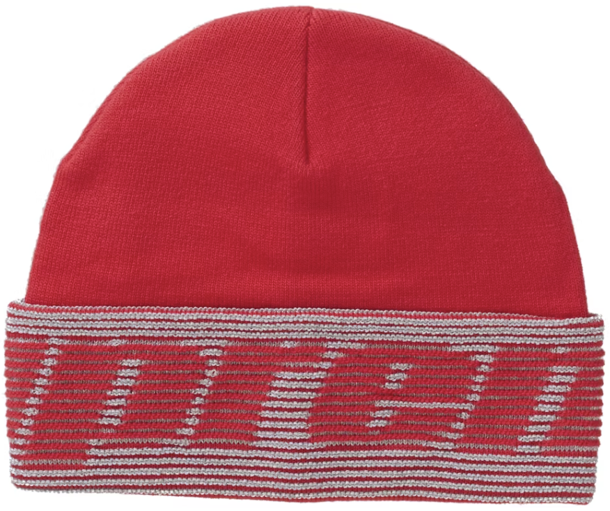Supreme Reflective Jacquard Beanie Red