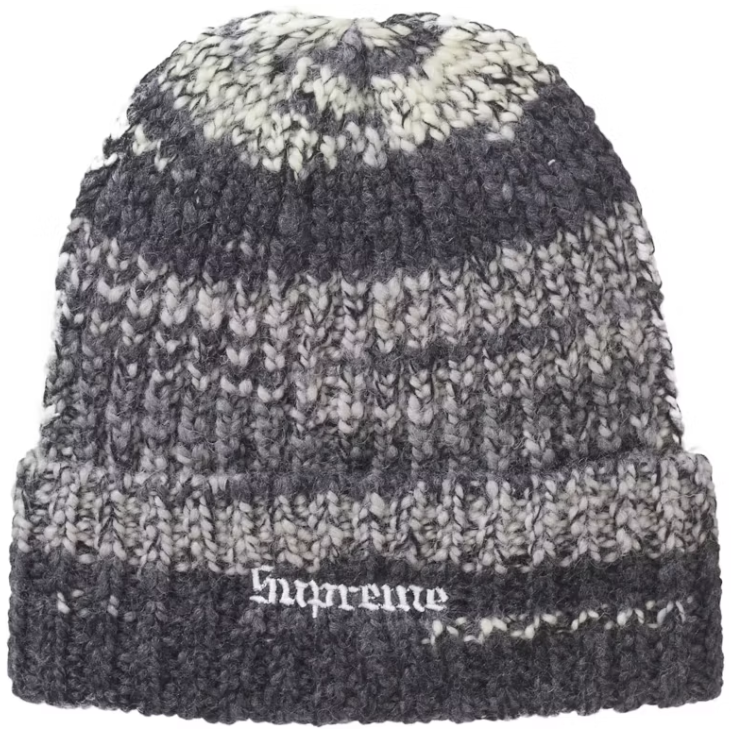 Supreme Space Dye Stripe Beanie Black