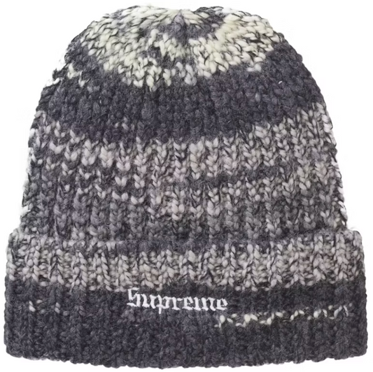 Supreme Space Dye Stripe Beanie Black