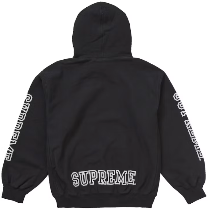 Supreme Collegiate Sleeve Hooded Sweatshirt Black