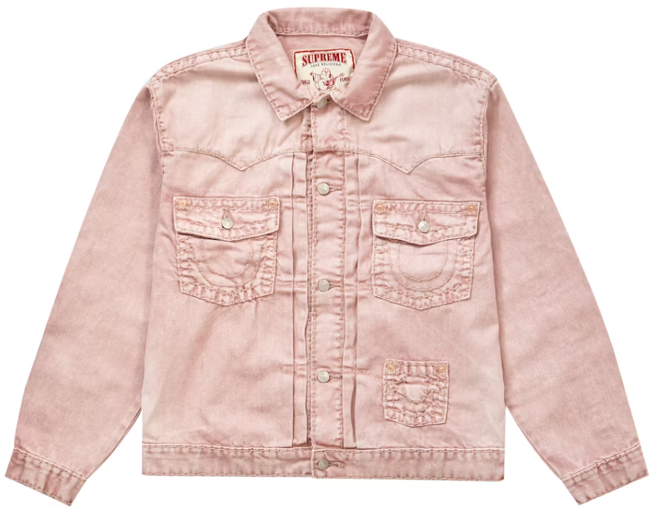 Supreme True Religion Denim Trucker Jacket Pink