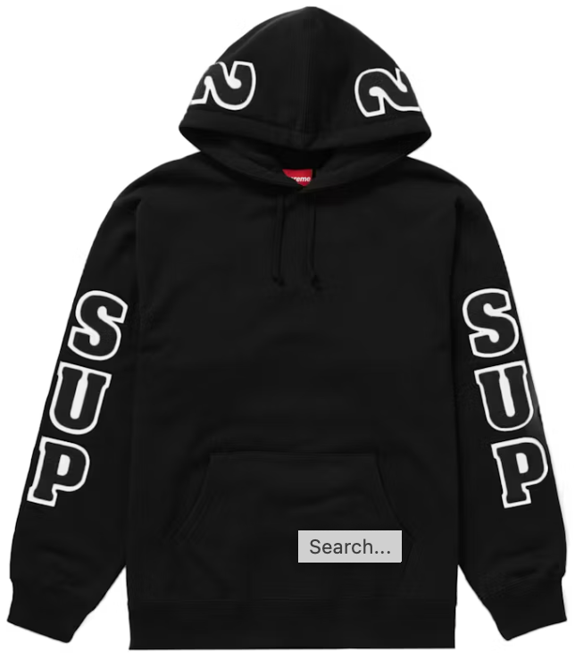 Supreme Team Chenille Hooded Sweatshirt Black